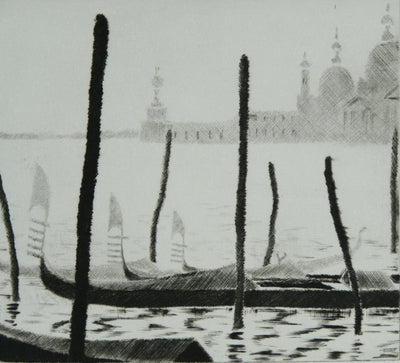 Camille COMBE : A Venise II, Gravure originale signée