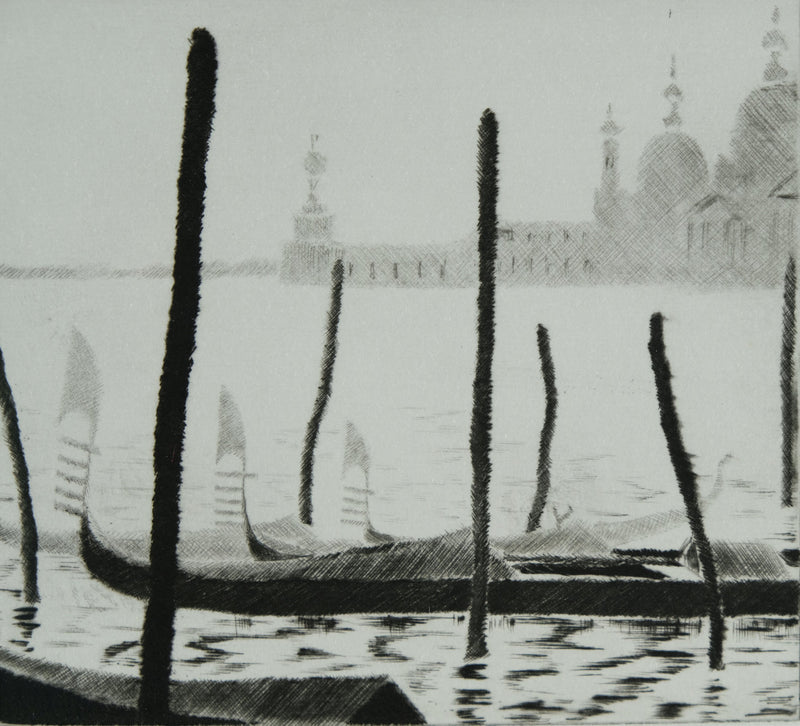 Camille COMBE : A Venise II, Gravure originale signée