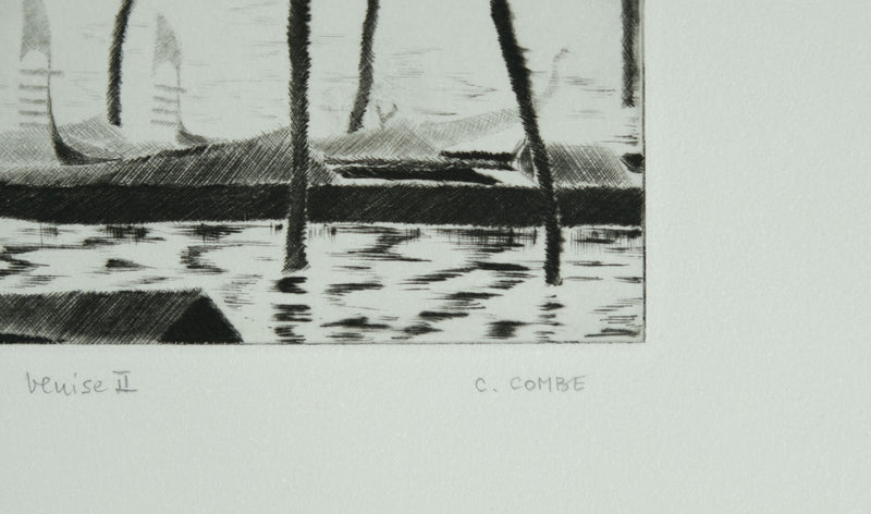 Camille COMBE : A Venise II, Gravure originale signée