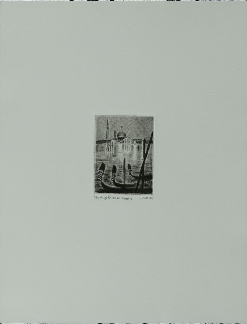 Camille COMBE : Mystérieuse Venise, Gravure originale signée