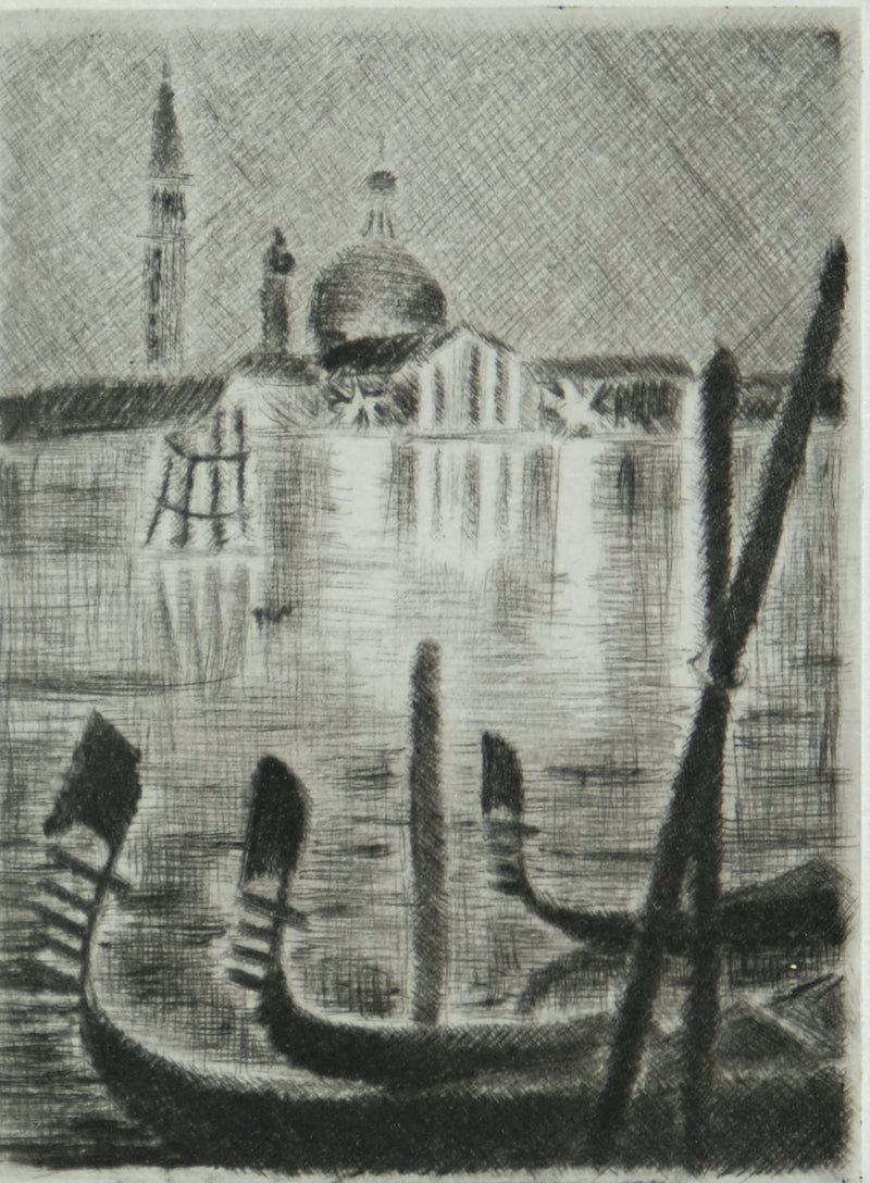 Camille COMBE : Mystérieuse Venise, Gravure originale signée