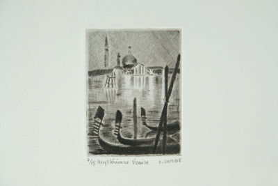 Camille COMBE : Mystérieuse Venise, Gravure originale signée