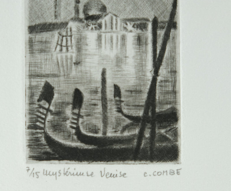 Camille COMBE : Mystérieuse Venise, Gravure originale signée