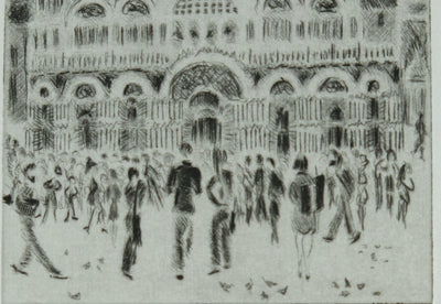 Camille COMBE : San Marco sous les étoiles, Gravure originale signée