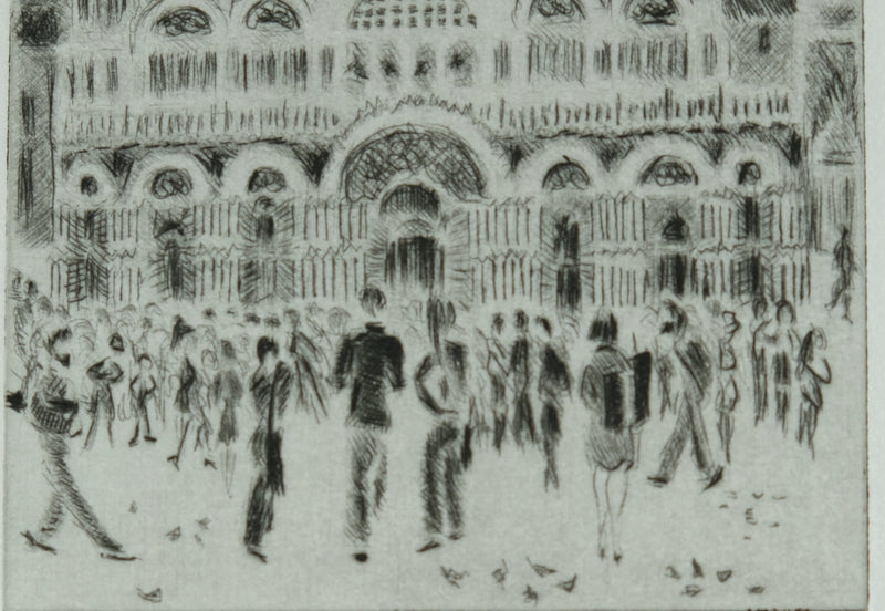 Camille COMBE : San Marco sous les étoiles, Gravure originale signée