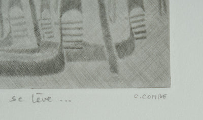 Camille COMBE : Venise, la brume se lève, Gravure originale signée