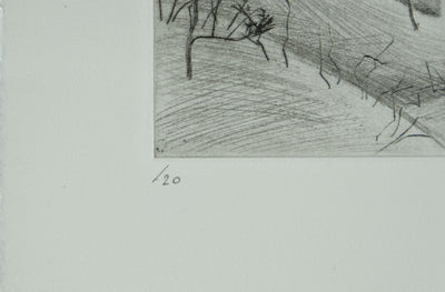 Camille COMBE : Pietrabbondante, Gravure originale signée