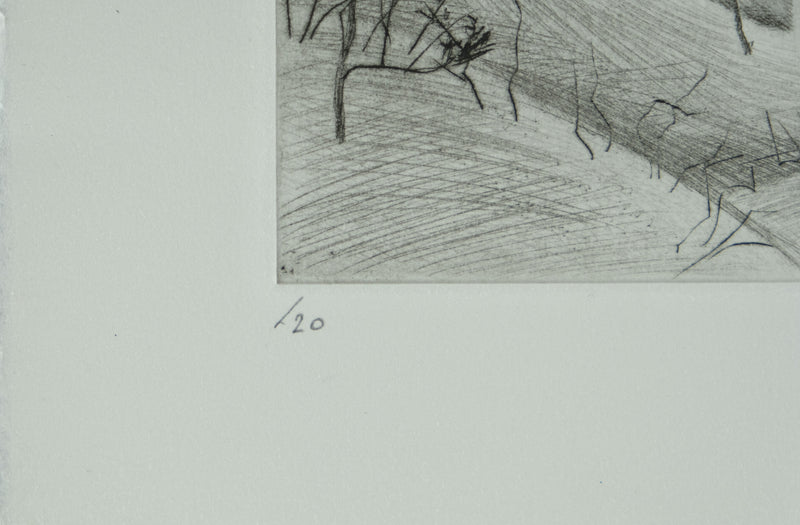 Camille COMBE : Pietrabbondante, Gravure originale signée