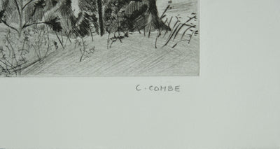 Camille COMBE : Pietrabbondante, Gravure originale signée