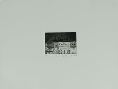 Camille COMBE : Nuit sur Venise, Gravure originale signée