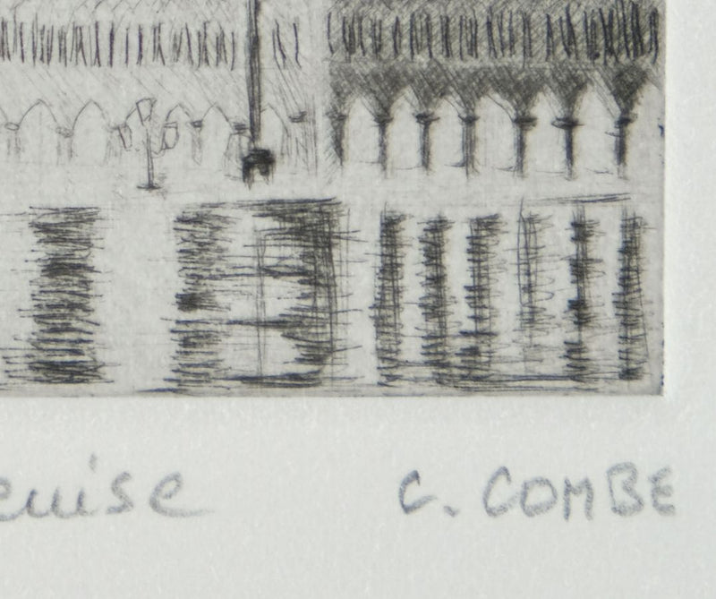 Camille COMBE : Nuit sur Venise, Gravure originale signée