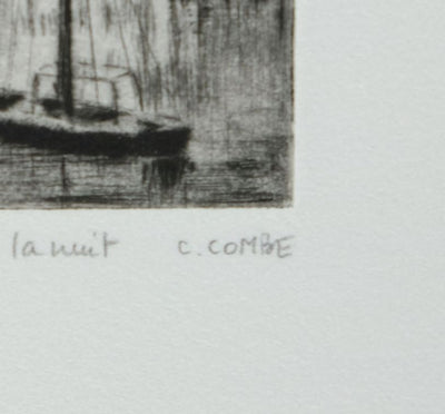 Camille COMBE : Venise, San Giorgio dans la nuit, Gravure originale signée