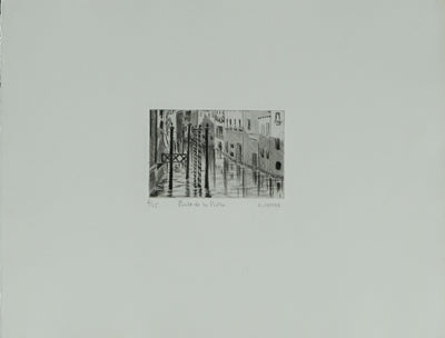 Camille COMBE : Venise, Porte de la Pieta, Gravure originale signée