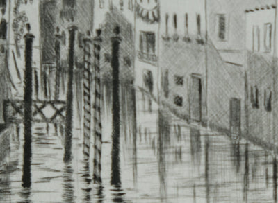 Camille COMBE : Venise, Porte de la Pieta, Gravure originale signée