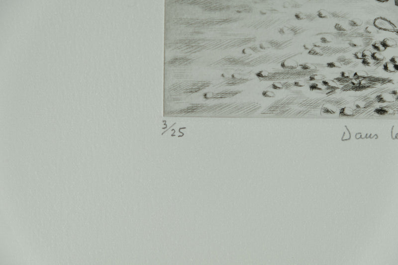 Camille COMBE : Dans le port de Reykjavik, Gravure originale signée