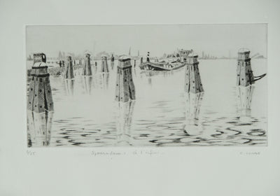 Camille COMBE : Spaarndam à l'infini, Gravure originale signée