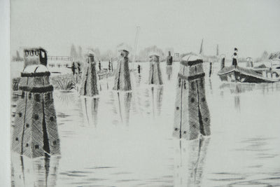 Camille COMBE : Spaarndam à l'infini, Gravure originale signée