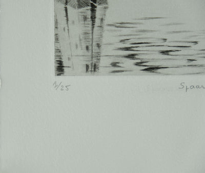 Camille COMBE : Spaarndam à l'infini, Gravure originale signée
