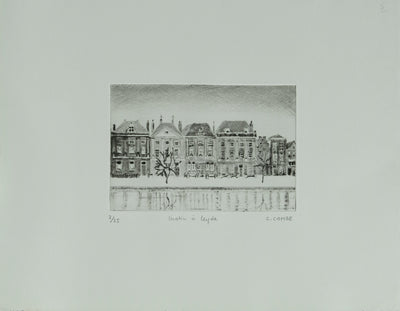 Camille COMBE : Matin à Leyde, Gravure originale signée