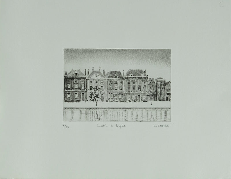 Camille COMBE : Matin à Leyde, Gravure originale signée