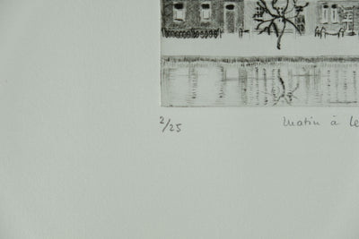 Camille COMBE : Matin à Leyde, Gravure originale signée