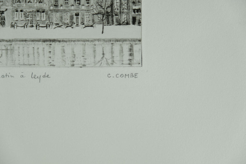 Camille COMBE : Matin à Leyde, Gravure originale signée