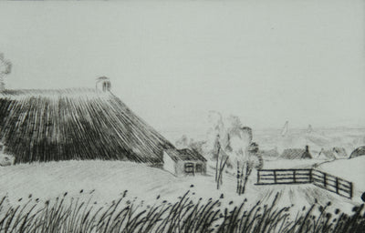 Camille COMBE : Sur le chemin d'Hindeloopen, Gravure originale signée
