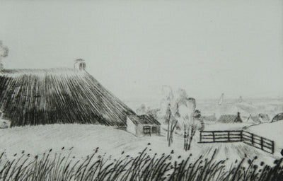 Camille COMBE : Sur le chemin d'Hindeloopen, Gravure originale signée