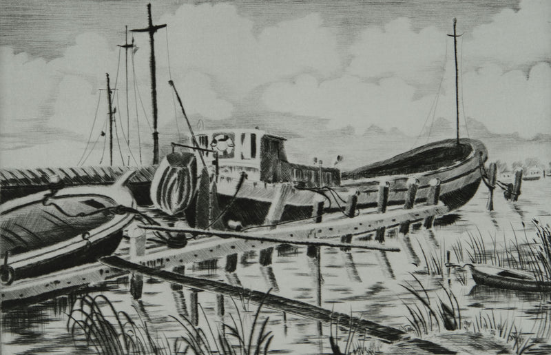 Camille COMBE : A Spaarndam, Gravure originale signée