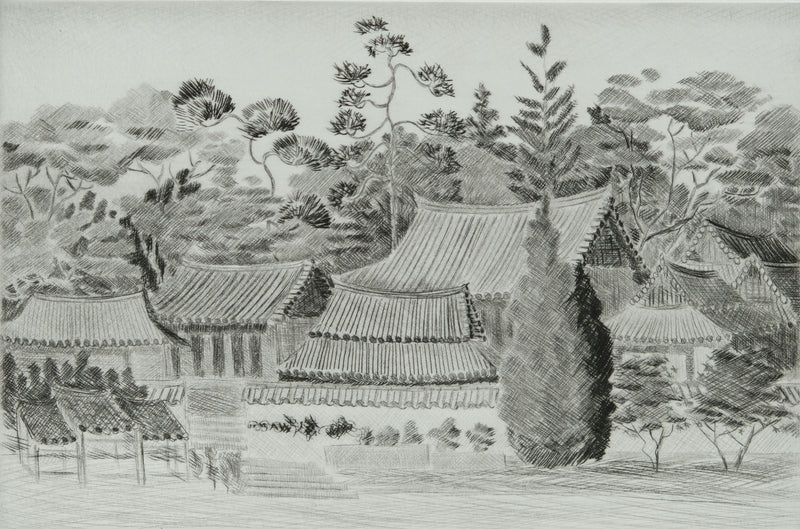 Camille COMBE : Rythmes coréens, Gravure originale signée