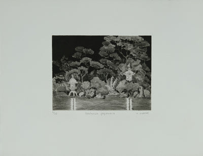 Camille COMBE : Nocturne japonaise, Gravure originale signée