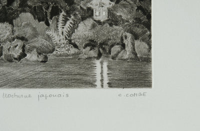 Camille COMBE : Nocturne japonaise, Gravure originale signée
