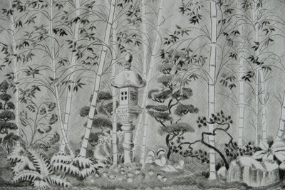 Camille COMBE : Le jardin des bambous, Gravure originale signée