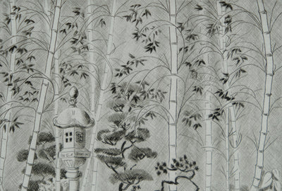 Camille COMBE : Le jardin des bambous, Gravure originale signée
