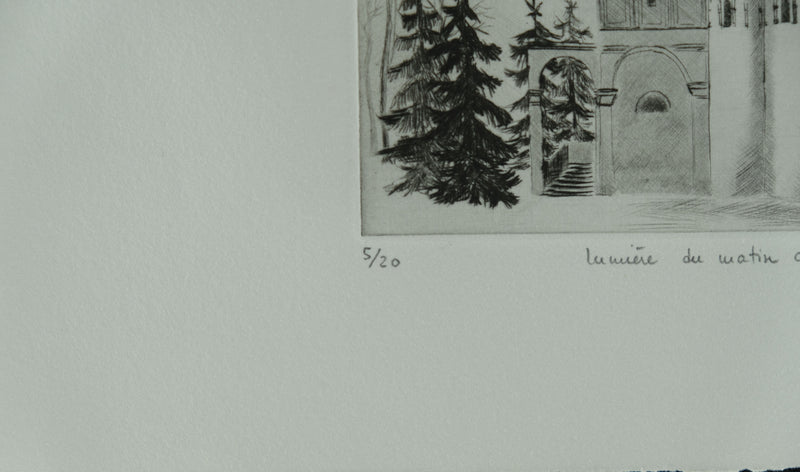 Camille COMBE : La lumière du matin au Kremlin, Gravure originale signée