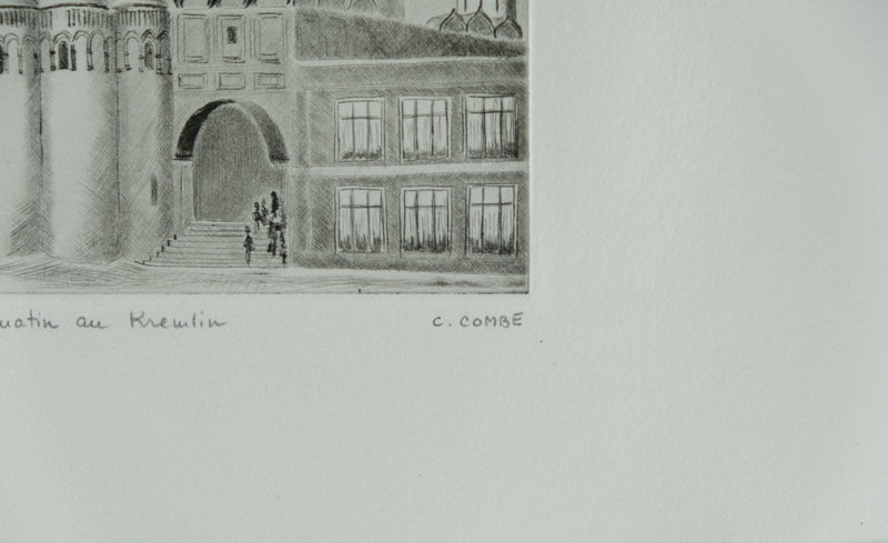 Camille COMBE : La lumière du matin au Kremlin, Gravure originale signée