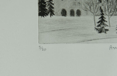 Camille COMBE : Arrivée au Kremlin, Gravure originale signée