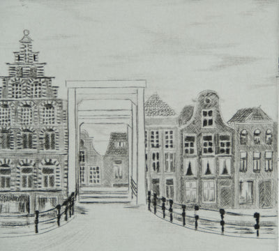 Camille COMBE : Haarlem, Gravure originale signée
