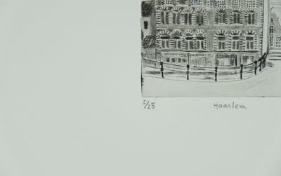 Camille COMBE : Haarlem, Gravure originale signée