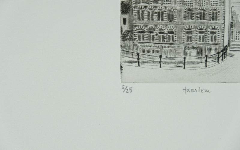 Camille COMBE : Haarlem, Gravure originale signée