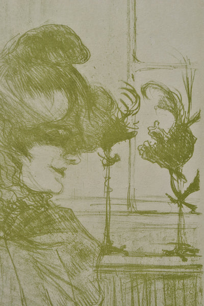 Henri DE TOULOUSE-LAUTREC : Elégante au chapeau, Gravure originale (photo de détail 5) - Crédit photo : Galerie Art.Paris