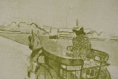 Henri DE TOULOUSE-LAUTREC : L'attelage et le chien, Gravure originale (photo de détail 3) - Crédit photo : Galerie Art.Paris