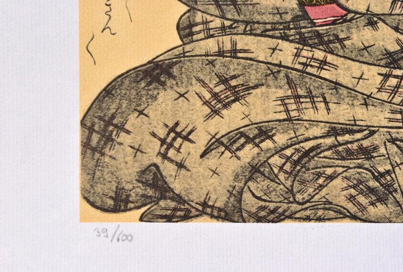 Chubunsaï YEISHI : Surprise de taill, Lithographie originale (photo de détail 3) - Crédit photo : Galerie Art.Paris