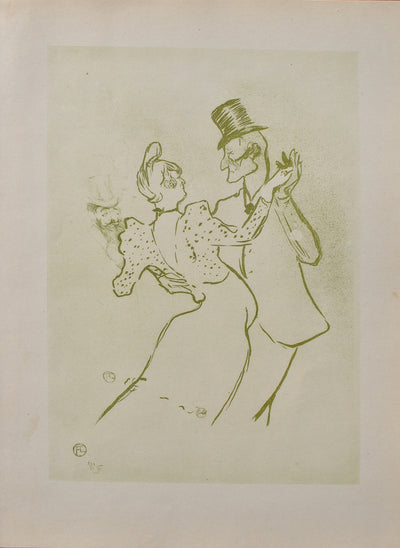 Henri DE TOULOUSE-LAUTREC : Le couple dansant, Gravure originale (vue générale) - Crédit photo : Galerie Art.Paris