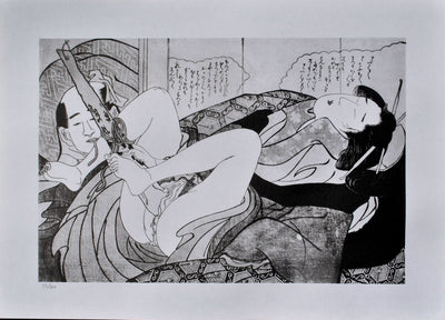 Chokosaï YEISHO : Plaisir solitair, Lithographie originale (vue générale) - Crédit photo : Galerie Art.Paris