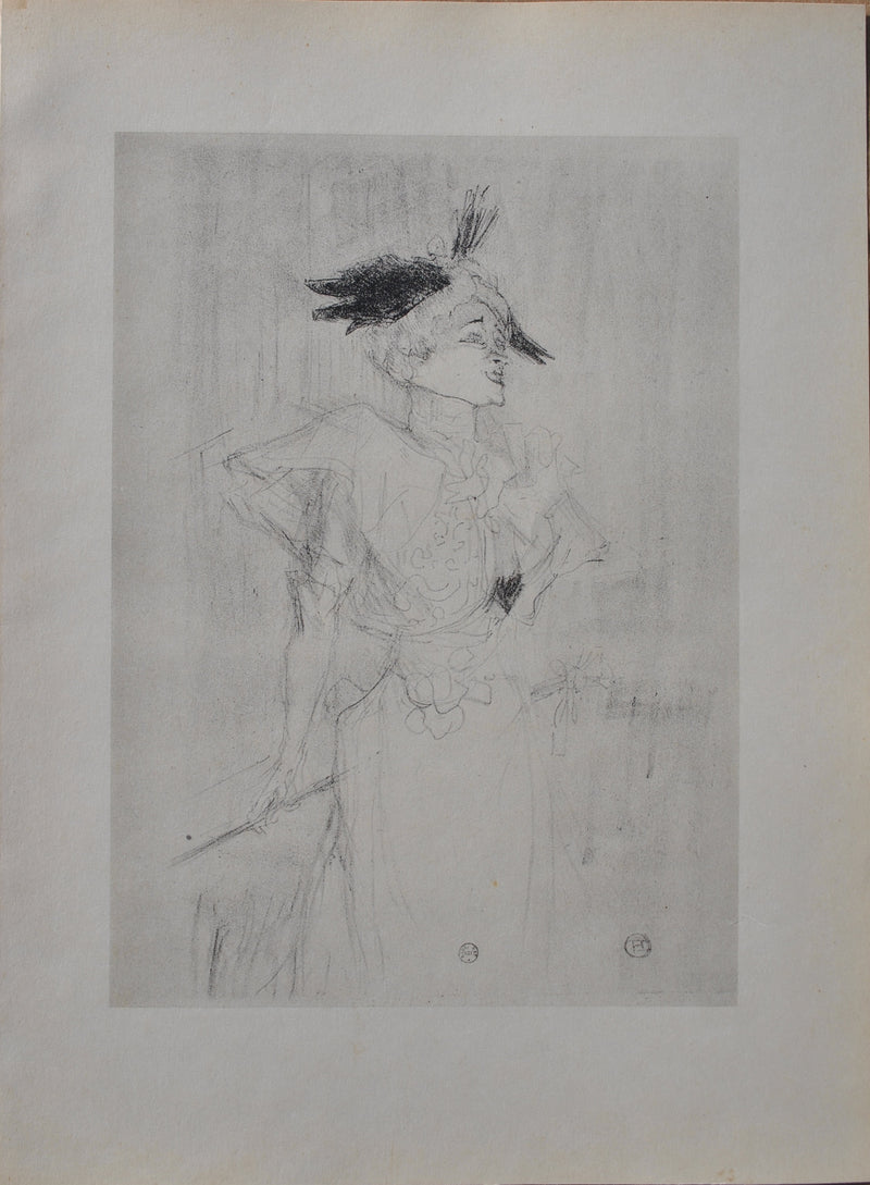 Henri DE TOULOUSE-LAUTREC : Elégante au chapeau, Gravure originale (vue générale) - Crédit photo : Galerie Art.Paris