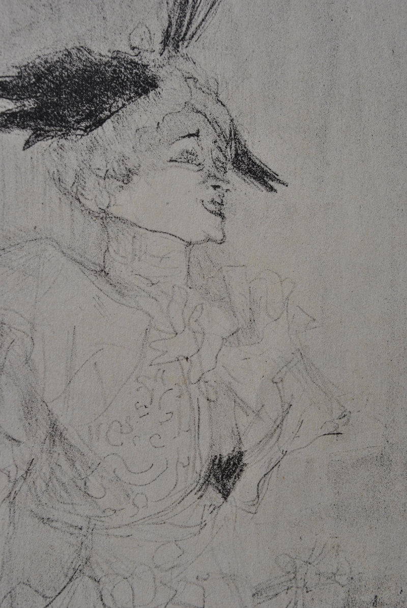 Henri DE TOULOUSE-LAUTREC : Elégante au chapeau, Gravure originale (photo de détail 7) - Crédit photo : Galerie Art.Paris