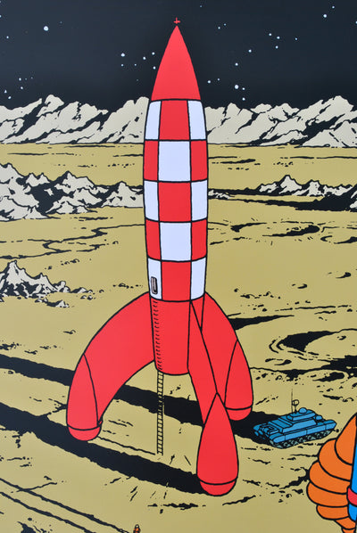  HERGE : Tintin - On a marché sur la lune, Affiche originale (photo de détail 5) - Crédit photo : Galerie Art.Paris