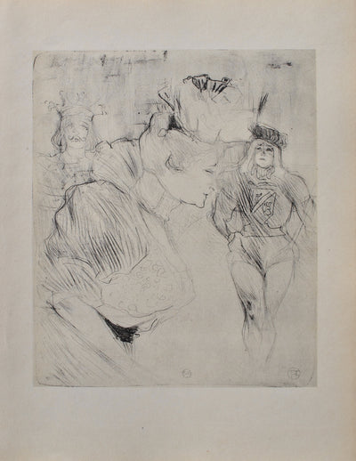 Henri DE TOULOUSE-LAUTREC : Melle Lender saluant, Gravure originale (vue générale) - Crédit photo : Galerie Art.Paris