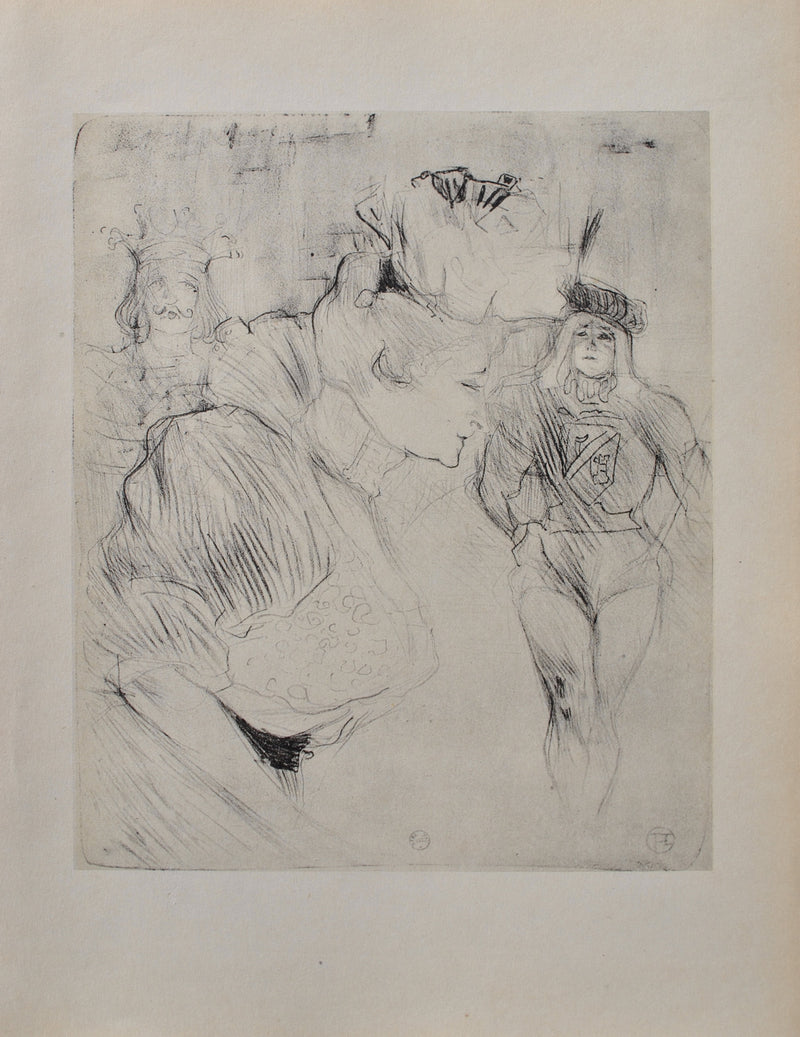 Henri DE TOULOUSE-LAUTREC : Melle Lender saluant, Gravure originale (vue générale) - Crédit photo : Galerie Art.Paris